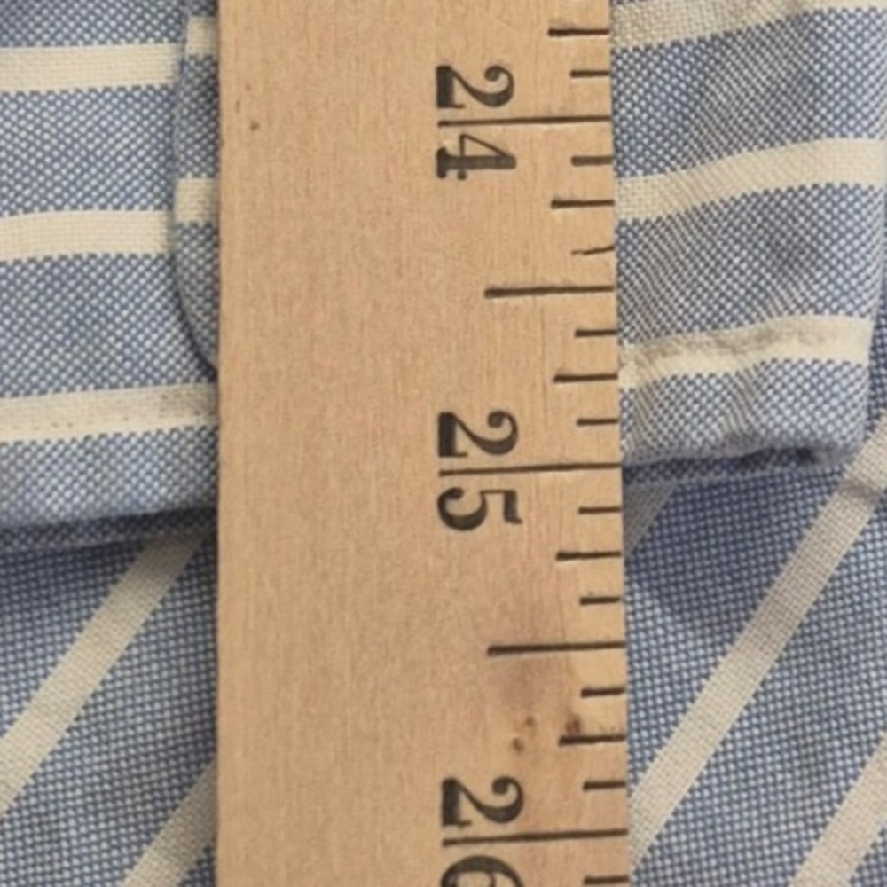 Ralph Lauren men's blue white striped button up long sleeve shirt LG embroidered - Picture 7 of 16